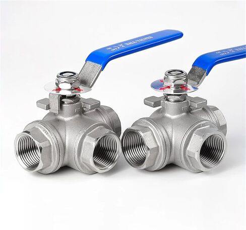 3/8 1/2 3/4 1 1-1/2 2 Inch SS304 Stainless Steel Three-way Ball Valve T/L Type BSPT Female Thread 1Pcs(1/4",T Type) in Saudi Arabia