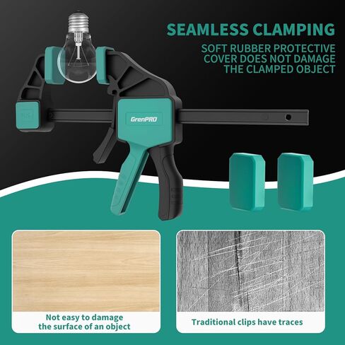 GRENPRO 8-Pack Bar Clamps for Woodwork، 12 "و 6" Bar Clamps، مجموعات المشابك العاملة، مشابك F سريعة التغيير، حد تحميل 150 رطلاً in Saudi Arabia