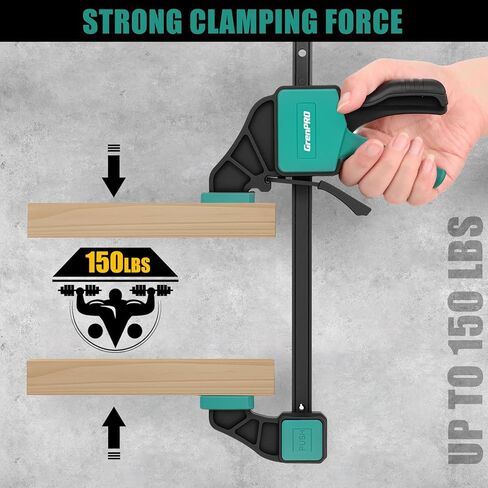GRENPRO 8-Pack Bar Clamps for Woodwork، 12 "و 6" Bar Clamps، مجموعات المشابك العاملة، مشابك F سريعة التغيير، حد تحميل 150 رطلاً in Saudi Arabia