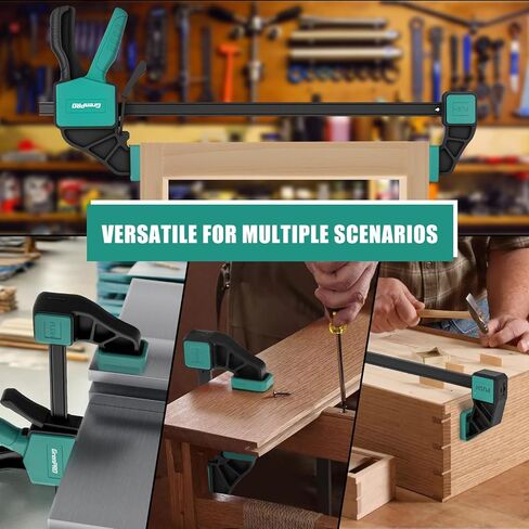 GRENPRO 8-Pack Bar Clamps for Woodwork، 12 "و 6" Bar Clamps، مجموعات المشابك العاملة، مشابك F سريعة التغيير، حد تحميل 150 رطلاً in Saudi Arabia