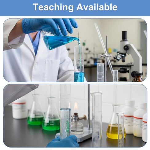 8PCS Graduated Cylinder Plastic Test Tubes Graduated Measuring Cylinder Set with Hexagonal Base Cylinders Transparent 4 Sizes 100/50/25/10ml Measuring Cylinders Lab with 4 Plastic Droppers in 3ml in Saudi Arabia