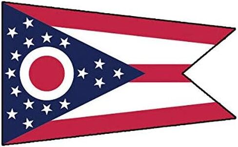 Ohio Flag Sticker Decal Vinyl State Buckeye OH Bumper Sticker Vinyl Sticker Car Truck Decal 5" in Saudi Arabia