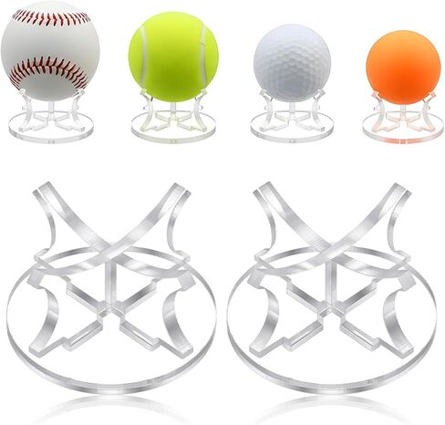 3 PCS Clear Baseball Holder Stand, Versatile Acrylic Baseball Stand & Softball Holder Display Case for Baseballs, Tennis & Golf Balls, Minimalistic Design for Home or Office Display (1.95 × 1.14") in Saudi Arabia
