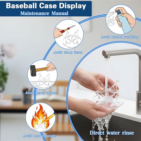 3 PCS Clear Baseball Holder Stand, Versatile Acrylic Baseball Stand & Softball Holder Display Case for Baseballs, Tennis & Golf Balls, Minimalistic Design for Home or Office Display (1.95 × 1.14") in Saudi Arabia