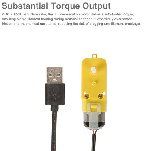 محرك تباطؤ مع سلك، ملحقات محرك DIY ذات محور واحد، محرك تباطؤ TT، أجزاء طابعة DC5V 59 دورة في الدقيقة، متوافقة مع مختبر بامبو، لإصلاح واستبدال الطابعة ثلاثية الأبعاد in Kuwait