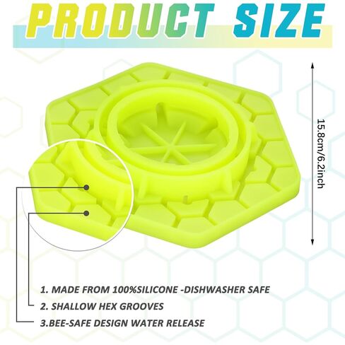 Reallnaive 2 Pcs Bee Feeder for Mason Jar Bee Watering Station for Garden, Sugar Water Feeder Silicone Hive Drinker for Beekeeping Outside(Yellow) in Saudi Arabia