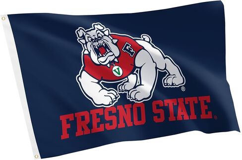 Desert Cactus California State University Fresno CSUF Flag - 3 x 5 Feet Bulldogs Banner, Indoor/Outdoor Durable Fabric, 100% Polyester Design (Blue) in Saudi Arabia