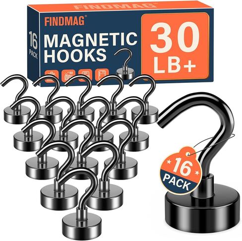 FINDMAG Magnetic Hooks Heavy Duty, 85lb+ Strong Magnetic Hooks for Cruise Cabins, Heavy Duty Magnets with Hook for Refrigerator, Black Magnet Hook for Classroom Kitchen Home 2026 Cruise Essentials in Saudi Arabia