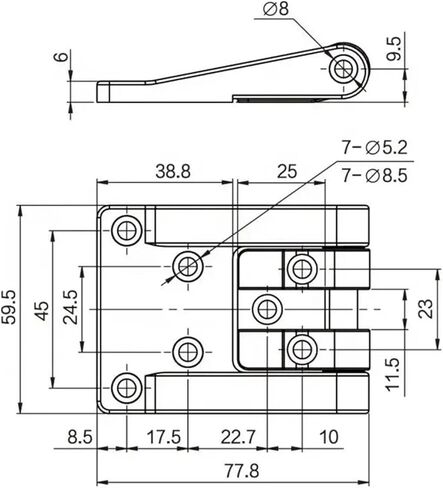 Zinc Alloy Black Exterior Hinge Revolving Hinge of Industrial Cabinet Door 1Pcs in Saudi Arabia