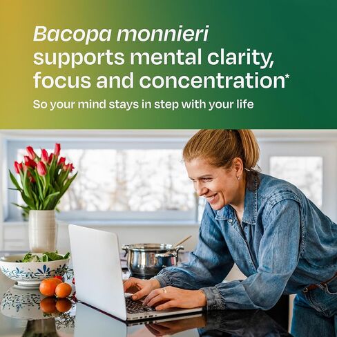 Amberen Find Focus, Menopause Supplement for Women, Clinically Proven Bacopa monnieri supports Mental Clarity, Focus, Cognition, Working Memory & Recall, Hormone & Soy Free, 60 Capsules, 30 Day Supply in Saudi Arabia