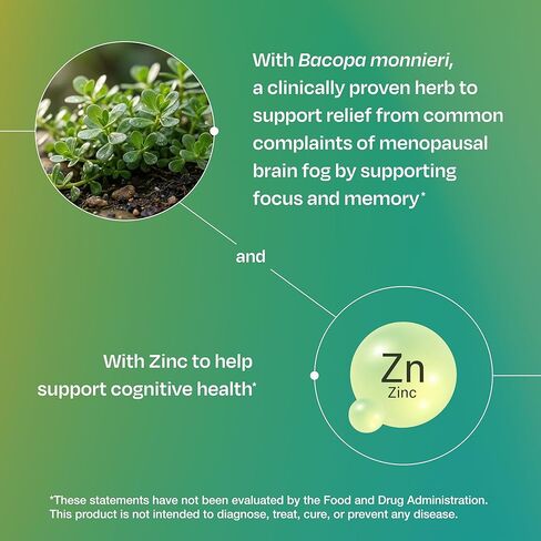 Amberen Find Focus, Menopause Supplement for Women, Clinically Proven Bacopa monnieri supports Mental Clarity, Focus, Cognition, Working Memory & Recall, Hormone & Soy Free, 60 Capsules, 30 Day Supply in Saudi Arabia