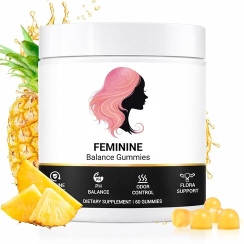 Nuora Feminine Balance Gummies– pH Balance for Women & Vaginal Probiotics – Supports Digestive Health & Immunity – Probiotics for Women & Vitamins – Hawaiian Pineapple, Vegan, Gluten-Free, 60 C in Saudi Arabia