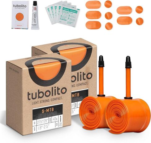 Tubolito S-MTB 26" and 27.5"/29" x 1.8-2.5 Inch, 42 mm Presta Valve | Lightest & Smallest Mountain Bicycle Tube | Perfect Spare to Tubeless System in Kuwait