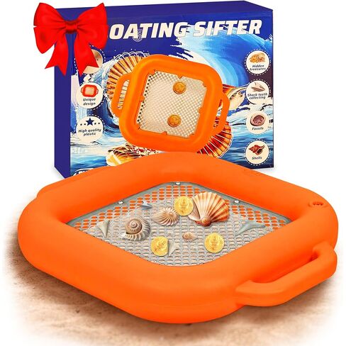 CKG Floating Inflatable Sand Sifter, Lightweight Durable Shark Tooth Sifter for the Beach with Comfortable Grip & Double Sifting Mesh, Perfect for Metal Detecting, Beach Accessories in Saudi Arabia