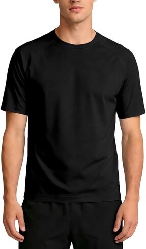 Men's Short Sleeve Swim Shirts UPF 50+ Quick Dry Rash Guard T-Shirts Fishing Outdoor Beach Surfing Sun Protection Shirt in Saudi Arabia
