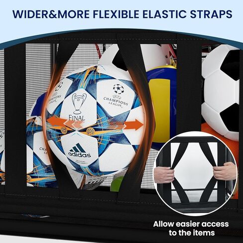 Ball Storage Cart, Sports Equipment Organizer with Wheels, Storing Volleyball, Basketball, Soccer and Baseball, Lockable Rolling Sports Ball Storage for Garage, Playgroup and Gym in Saudi Arabia