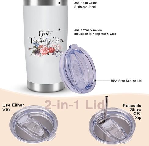 Teacher Appreciation Gifts, Teacher Gifts for Women, Teacher appreciation weeks gifts,Teacher Birthday Gifts, Best Teacher Gifts for women- Tumbler Stainless Mug with Lid in Saudi Arabia