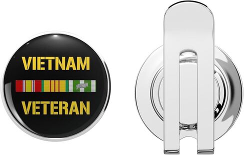 Vietnam Veteran Ribbon Bar Golf Hat Clip with Magnetic Ball Marker – Durable Metal Accessory for Golfers in Saudi Arabia