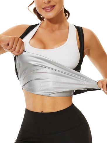 Women Sauna Vest Waist Trainer Sweat Tank Top Workout T Shirt Sauna Suit Body Shaper Exercise Gym in Saudi Arabia