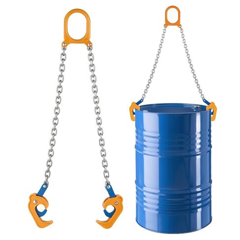 VEVOR Chain Drum Lifter, G80 Drum Lifting Chain Sling with Thickened Security Hook, 2000LBS Capacity, 1.6ft Long Sturdy Drums Handling Equipment, Carbon Steel Barrel Lifter for Plastic & Metal Drums in Saudi Arabia