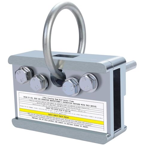 Standing Seam Roof Anchor Clamp, Roofing Tools for Fall Protection, Rugged,Reusable & Compact, OSHA/ANSI Compliant, Heavy-Duty Steel Non-Penetrating Roof Anchor with O-Ring in Saudi Arabia