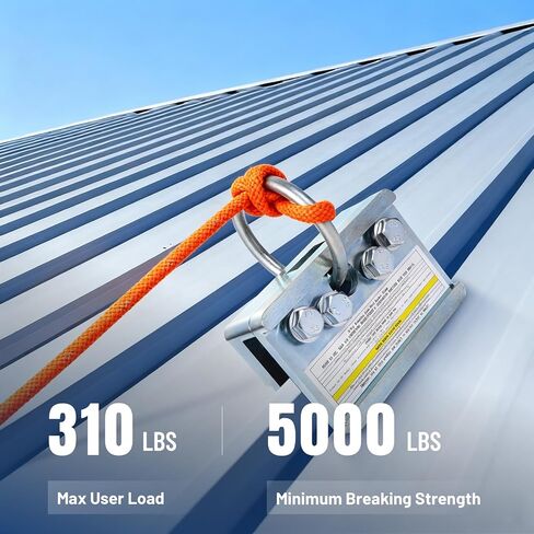 Standing Seam Roof Anchor Clamp, Roofing Tools for Fall Protection, Rugged,Reusable & Compact, OSHA/ANSI Compliant, Heavy-Duty Steel Non-Penetrating Roof Anchor with O-Ring in Saudi Arabia