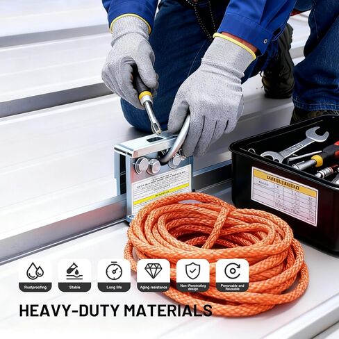 Standing Seam Roof Anchor Clamp, Roofing Tools for Fall Protection, Rugged,Reusable & Compact, OSHA/ANSI Compliant, Heavy-Duty Steel Non-Penetrating Roof Anchor with O-Ring in Saudi Arabia