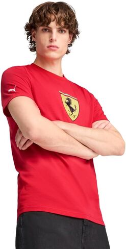 تي شيرت برسومات ستاندرد سكوديريا فيراري فورميولا 1 من بوما للرجال، Big Shield Rosso Corsa SS25، مقاس متوسط in Saudi Arabia