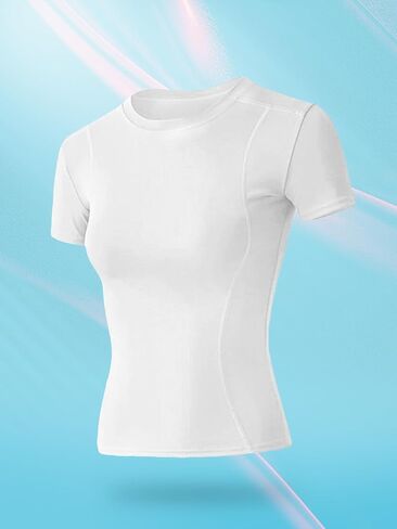 Women’s Compression Workout Tee Athletic Yoga Gym Short Sleeve Top in Saudi Arabia