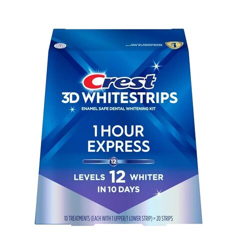 Crest 3D Whitestrips، ساعة واحدة سريعة، مجموعة شرائط تبييض الأسنان، 20 شريطًا (عبوة من 10 قطع) in Saudi Arabia