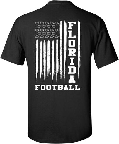 Florida Orange & Blue Football Flag Unisex Short Sleeve T-shirt-Black-3XL in Saudi Arabia