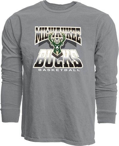 Blue 84 NBA Unisex-Adult NBA Officially Licensed Long Sleeve T-Shirt Ringspun Gray Icon in Saudi Arabia