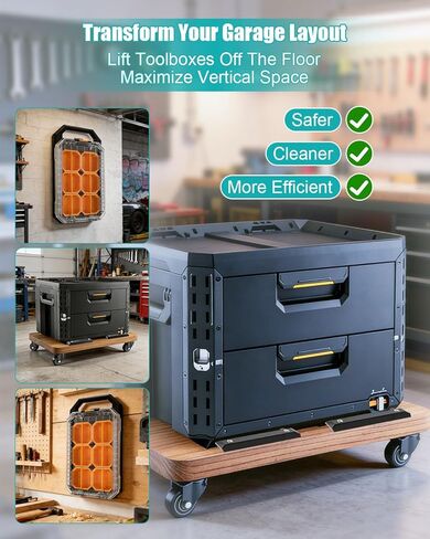 8 قطع أقدام تثبيت متوافقة مع ToughBuilt StackTech - مرابط وأقواس تثبيت متوافقة مع صناديق أدوات StackTech، أسود in Kuwait