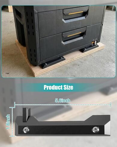 8 قطع أقدام تثبيت متوافقة مع ToughBuilt StackTech - مرابط وأقواس تثبيت متوافقة مع صناديق أدوات StackTech، أسود in Kuwait