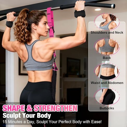 Upgraded Pull Up Assistance Bands for Women, Heavy Duty Resistance Bands with Handles, Exercise Band with Door Anchor, Workout Band Set for Pull Up Bar, Full Body Sculpting,Muscle Training, Home Gym in Saudi Arabia