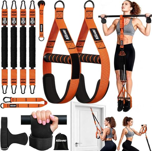Upgraded Pull Up Assistance Bands for Women, Heavy Duty Resistance Bands with Handles, Exercise Band with Door Anchor, Workout Band Set for Pull Up Bar, Full Body Sculpting,Muscle Training, Home Gym in Saudi Arabia