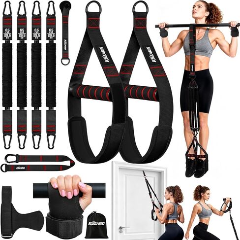 Upgraded Pull Up Assistance Bands for Women, Heavy Duty Resistance Bands with Handles, Exercise Band with Door Anchor, Workout Band Set for Pull Up Bar, Full Body Sculpting,Muscle Training, Home Gym in Saudi Arabia