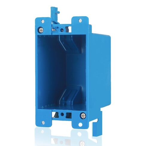 10-Pack Single Gang Electrical Box, New Work Box 1 Gang, Blue New Work Electrical Nail Outlet Box, 18 cu. in, Switch/Outlet Box PVC Electrical Junction Box for Residential Commercial Job Applications in Saudi Arabia
