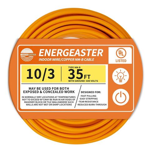 كابل نحاس نقي صلب داخلي 10/3 نوع NM-B بطول 50 قدم، وردي، 10 AWG 3 موصلات مع سلك أرضي in Kuwait