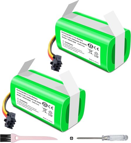 2-Pack 3400mAh Replacement Battery Compatible for Eufy X10 Pro Omni, Rechargeable Compatible with eufy Accessory RoboVac Vacuum, Part Number C0914E1 Series Upgrade capacity batteries 14.4V 3400MAH in Saudi Arabia