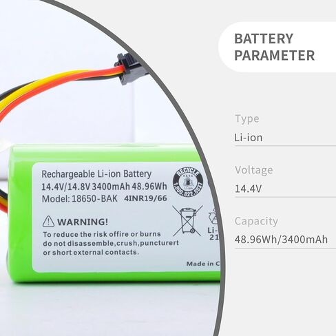 2-Pack 3400mAh Replacement Battery Compatible for Eufy X10 Pro Omni, Rechargeable Compatible with eufy Accessory RoboVac Vacuum, Part Number C0914E1 Series Upgrade capacity batteries 14.4V 3400MAH in Saudi Arabia