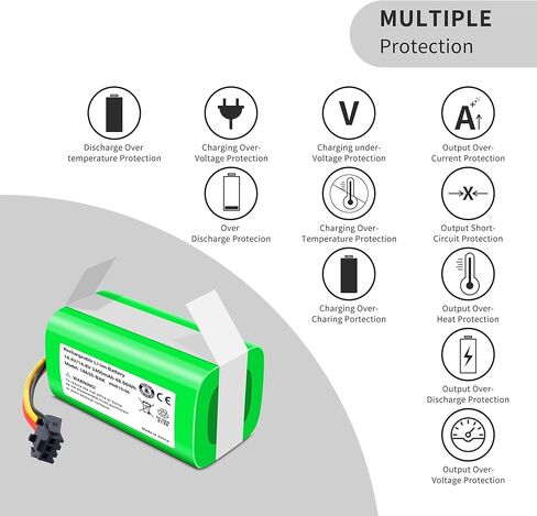 2-Pack 3400mAh Replacement Battery Compatible for Eufy X10 Pro Omni, Rechargeable Compatible with eufy Accessory RoboVac Vacuum, Part Number C0914E1 Series Upgrade capacity batteries 14.4V 3400MAH in Saudi Arabia