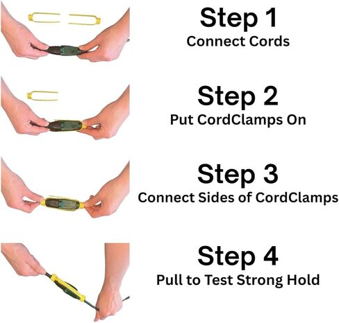 3 Pack Universal CordClamp – Extension Cord Safety Connector Cover & Outdoor Extention Cord Safety Holder for Secure Tool Plug to Extension Cord Connection (3) in Saudi Arabia