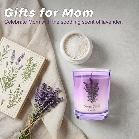 Mothers Day Gifts, Lavender Soy Candle for Women, Mothers Day Candles from Daughter Son, Anniversary Couple Gifts, Home Scented Aromatherapy Candle in Saudi Arabia