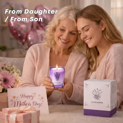 Mothers Day Gifts, Lavender Soy Candle for Women, Mothers Day Candles from Daughter Son, Anniversary Couple Gifts, Home Scented Aromatherapy Candle in Saudi Arabia