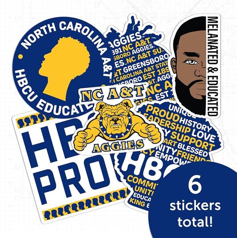 Desert Cactus North Carolina A&T State University Sticker Aggies NC A&T Sticker Vinyl Decals Laptop Water Bottle Car Scrapbook (T2 HBCU-D) in Saudi Arabia