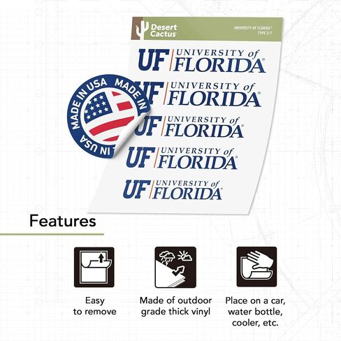 Desert Cactus University of Florida Sticker Gators Vinyl Decals Laptop Water Bottle Car Scrapbook Sheet T3 (Type 3-7) in Saudi Arabia