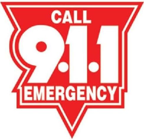 ION Graphics 4 Inch Call 911 Emergency Red Vinyl Sticker Decal Dispatcher Size: 4x4 Inches in Saudi Arabia