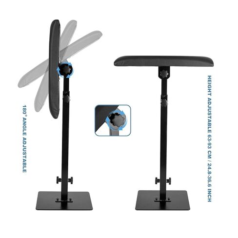 Square Tattoo Arm Rest, Tattoo Armrest, CAKMSMAO Professional Heavy Duty Iron Tattoo Armrest Adjustable Height and Tilt Tattoo Equipment, Leg Rest Stand Arm Bar Pad Tattoo Tool, PU Leather in Kuwait