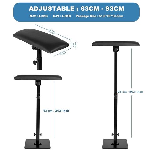 Square Tattoo Arm Rest, Tattoo Armrest, CAKMSMAO Professional Heavy Duty Iron Tattoo Armrest Adjustable Height and Tilt Tattoo Equipment, Leg Rest Stand Arm Bar Pad Tattoo Tool, PU Leather in Kuwait
